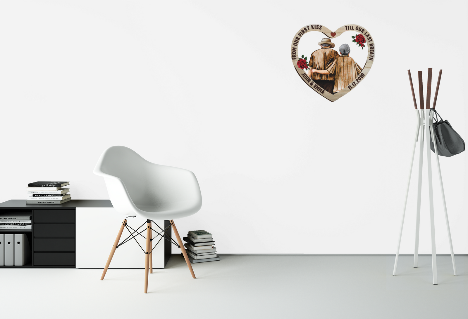 art print wall mockup placed in a minimalistic room