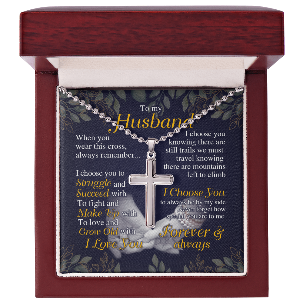 men's diamond accent stainless steel cross pendant necklace