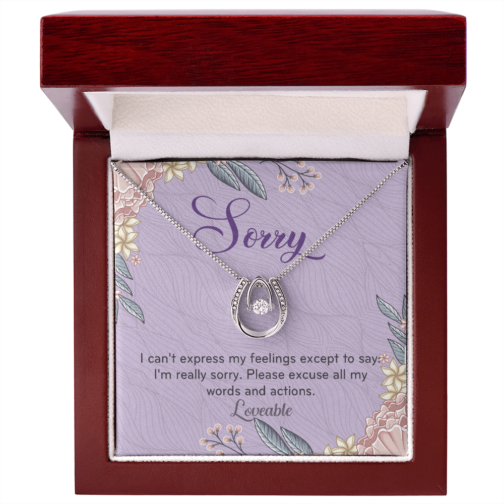 I'm Sorry Gifts for Her, Forgive Me Gifts for Wife, Apology Gift from Husband, White Gold Necklace