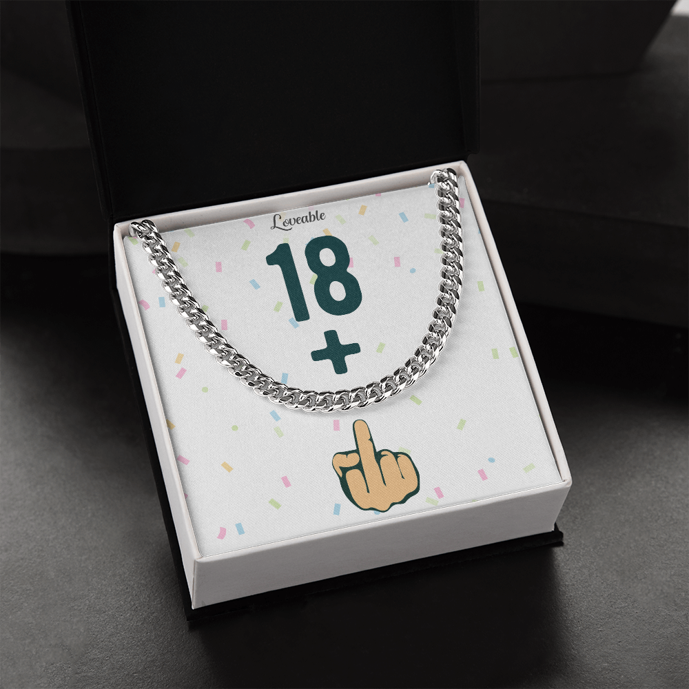 Happy 19th Birthday - Funny Stainless Steel Cuban Link Chain