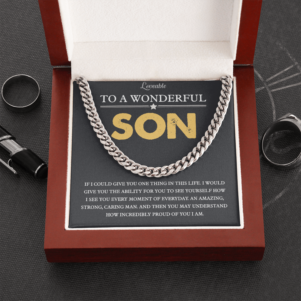 To A Wonderful Son Personalized Necklace