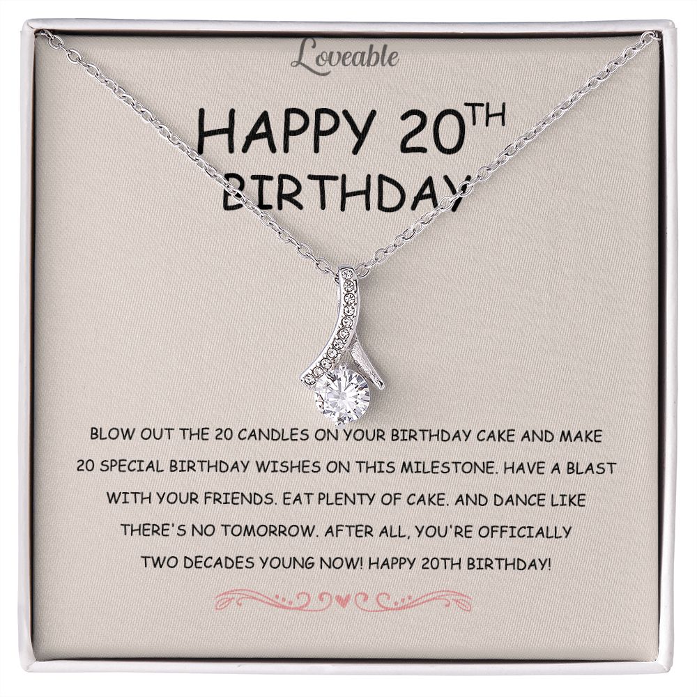 Happy 20th Birthday Keepsake, 20 Years Old Gift for Women, Bday Gifts for Her, Alluring Beauty Necklace