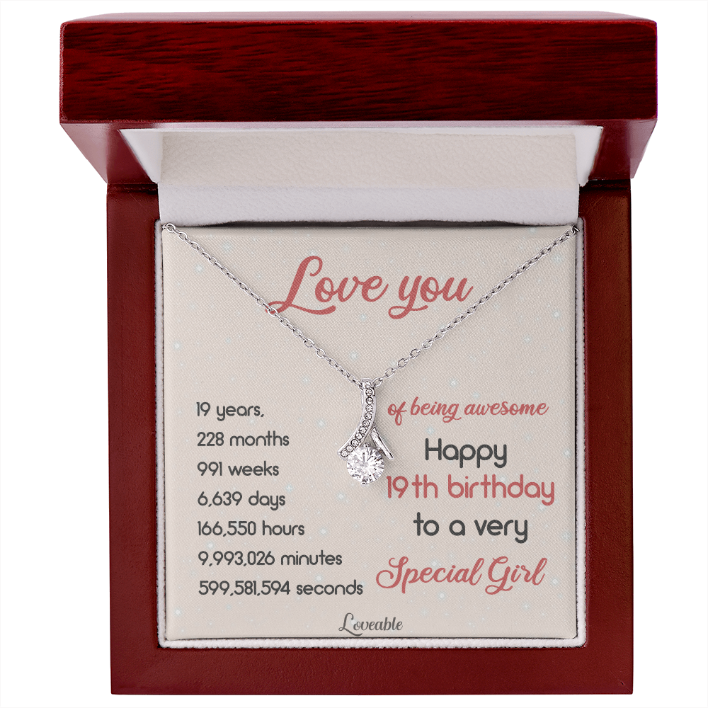 Happy 19th Birthday Special Necklace Birthday Gift For Daughter