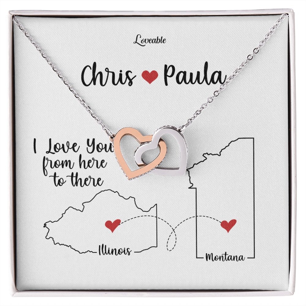 I Love You From Here To There Personalized Necklace