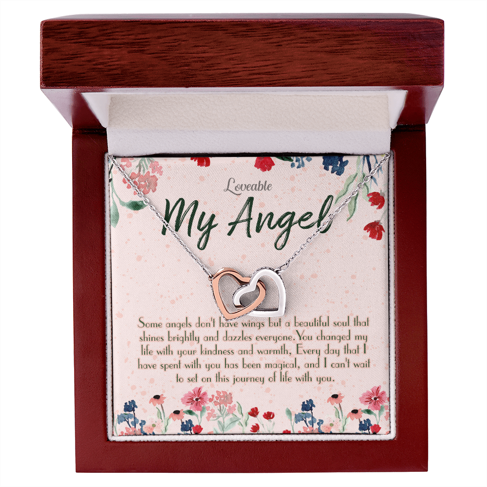 My Lovely Angel - Interlocking White Gold Necklace - Sorry Gift For Wife