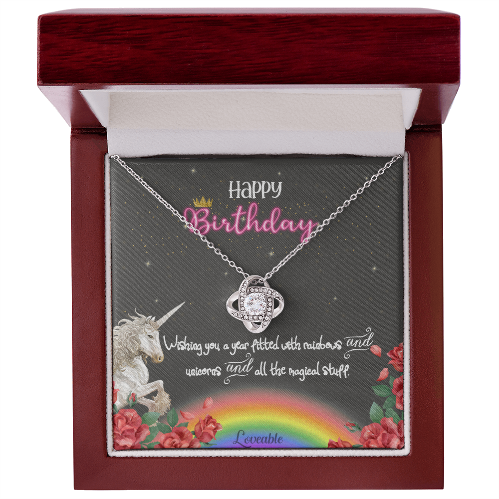 Happy Birthday Unicorn In Rainbow Special Necklace Birthday Gift
