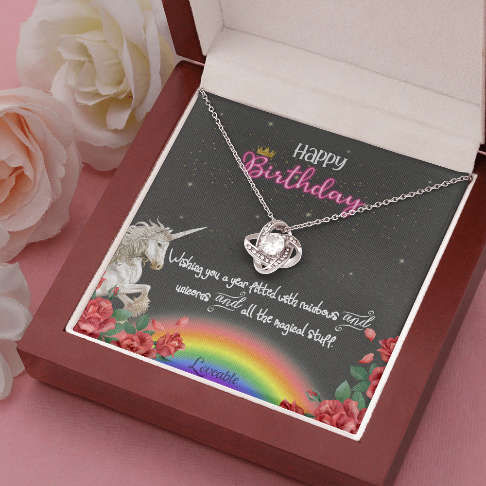 Happy Birthday Unicorn In Rainbow Special Necklace Birthday Gift