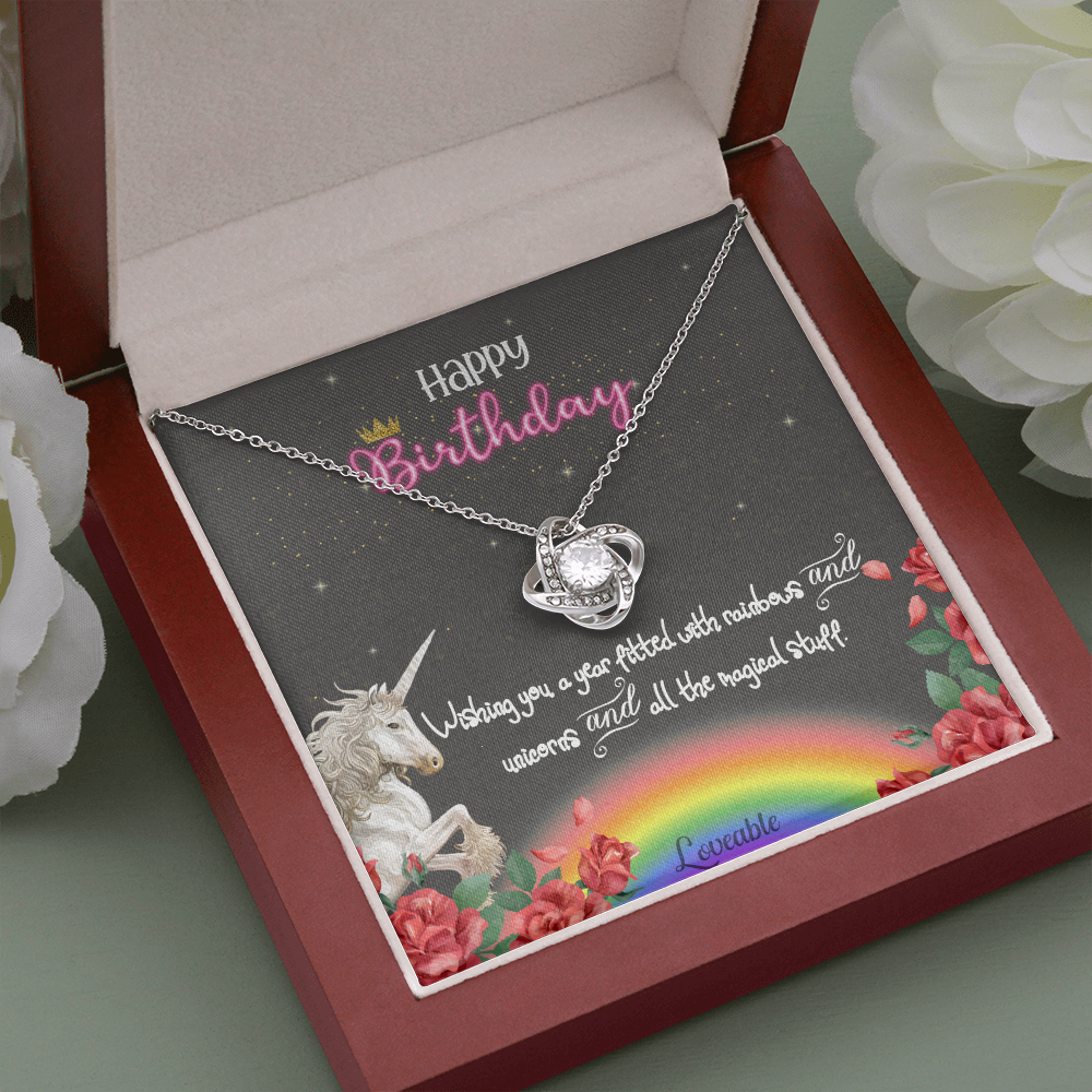 Happy Birthday Unicorn In Rainbow Special Necklace Birthday Gift