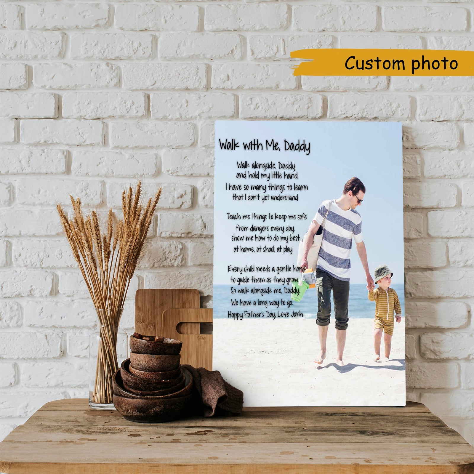 daddy photo canvas