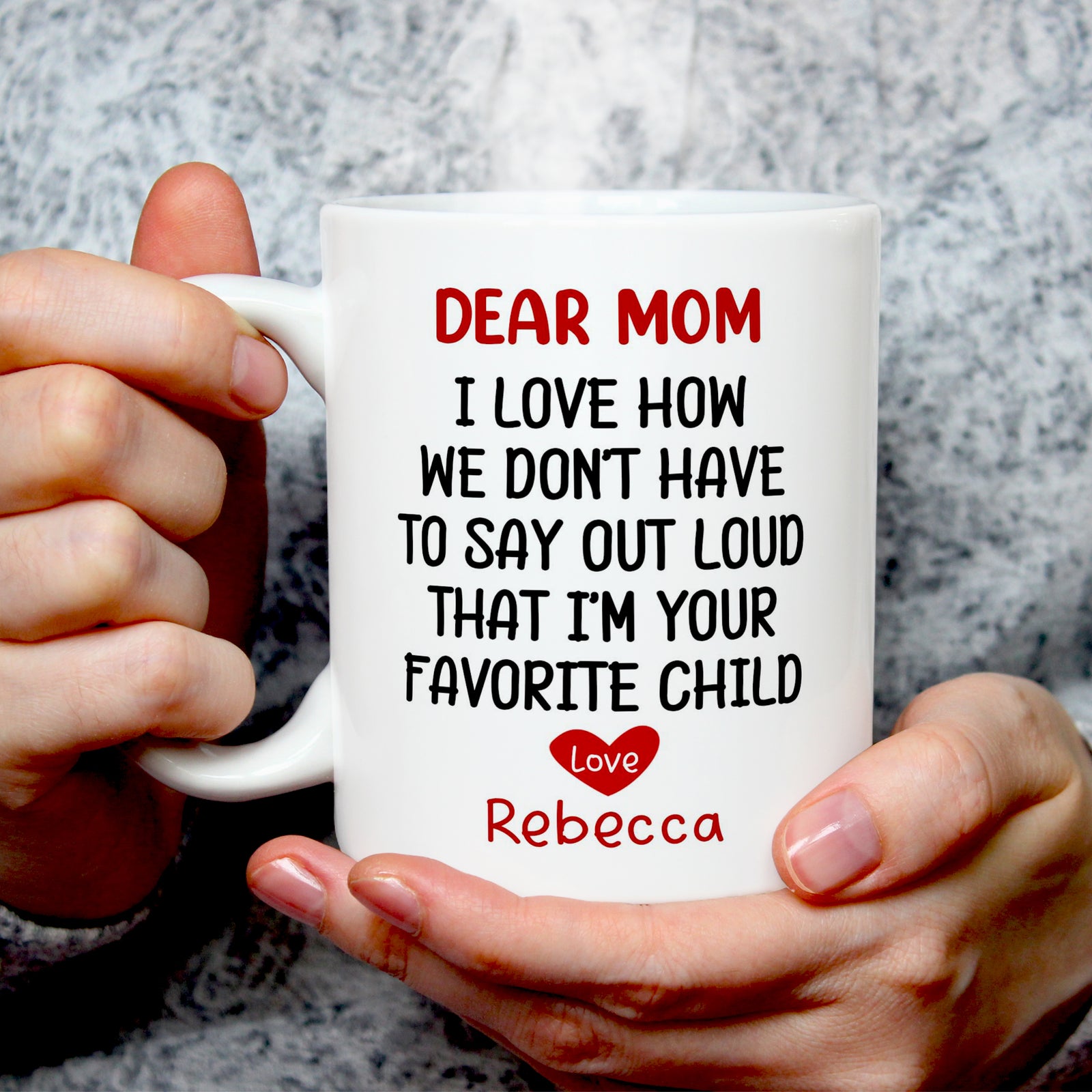 Dear Mom I'm Your Favorite Child, Custom Kid's Photo Cup, Personalized Mom Gift from Children