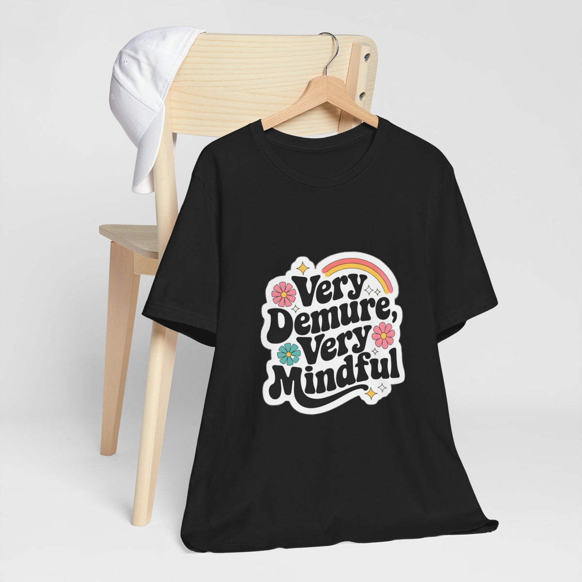 Very Demure Very Mindful - Women Groovy Style T-shirt - Funny Saying  - Unisex Jersey Short Sleeve Shirt - Bella Canvas 3001