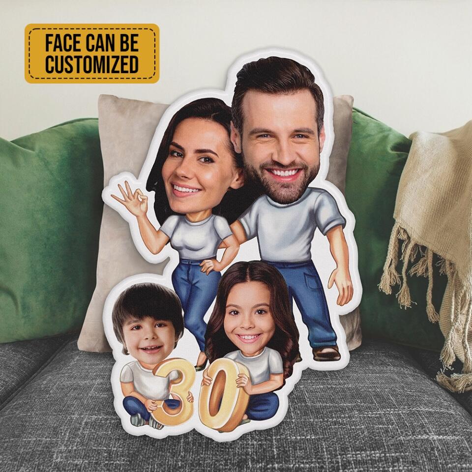 Personalized Face Upload Photo, Custom Shape Pillow, Funny Gift for Family Members