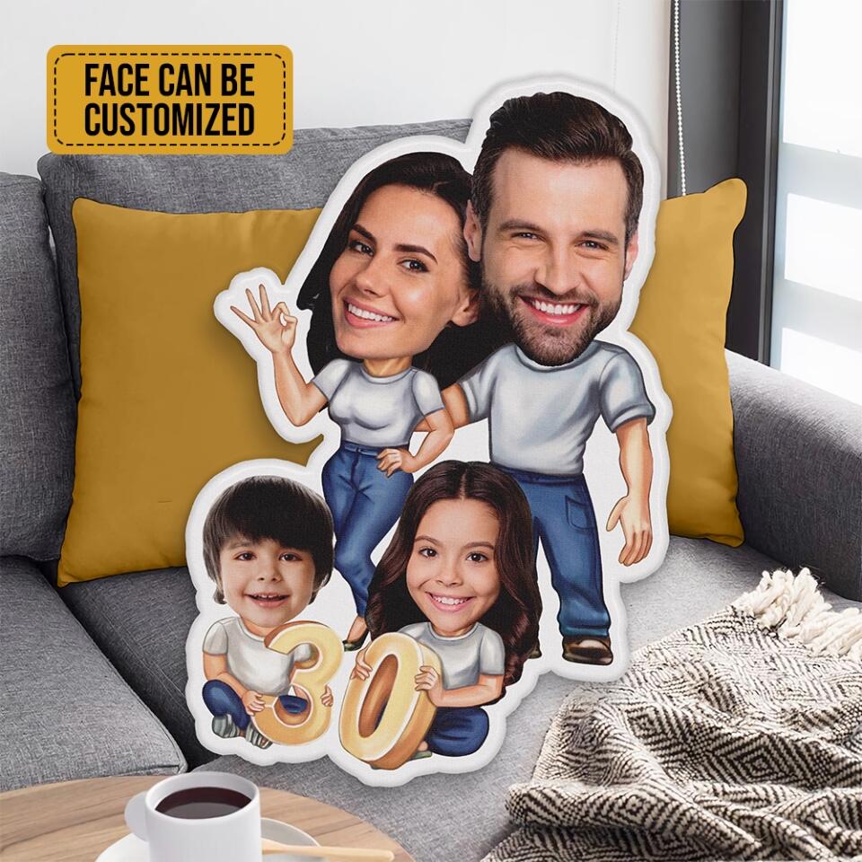Personalized Face Upload Photo, Custom Shape Pillow, Funny Gift for Family Members