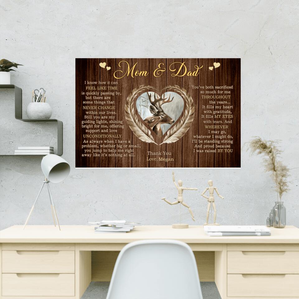 Thank You Mom And Dad Custom Canvas Poster Anniversary Gift For Parents