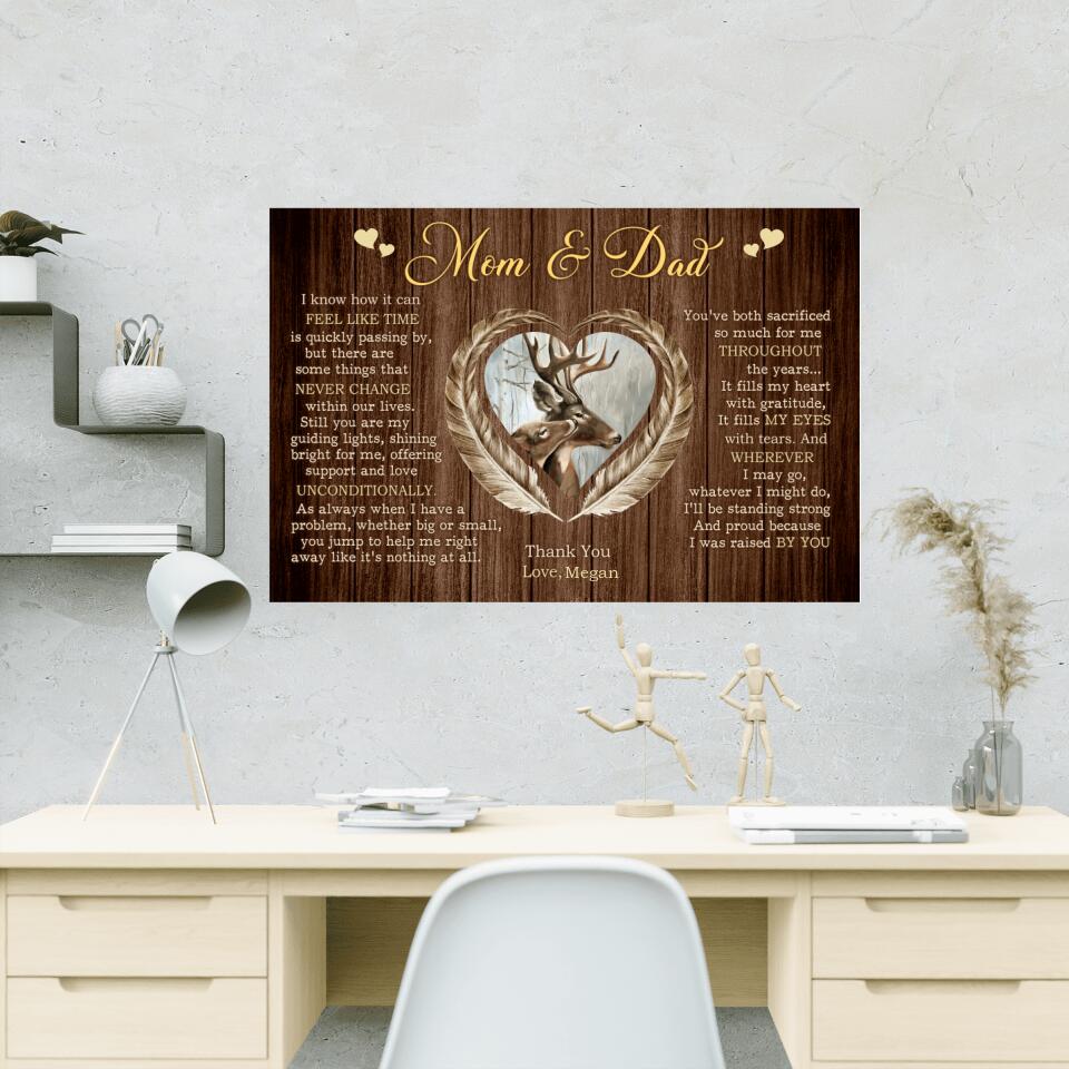 Thank You Mom And Dad Custom Canvas Poster Anniversary Gift For Parents