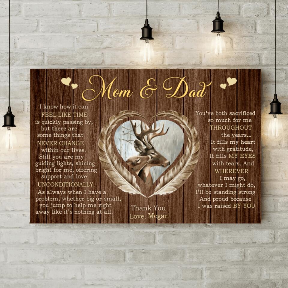 Thank You Mom And Dad Custom Canvas Poster Anniversary Gift For Parents
