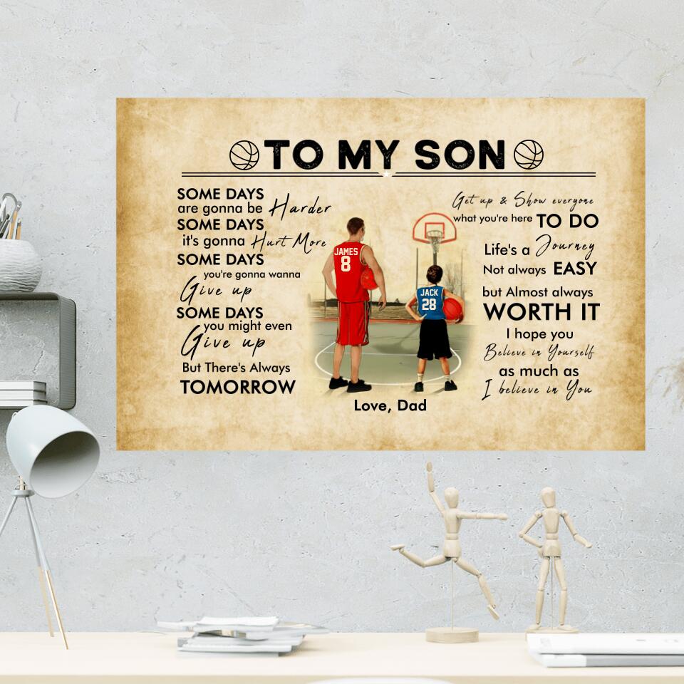 To My Son Some Days Are Gonna Be Harder Personalized Canvas &amp; Poster