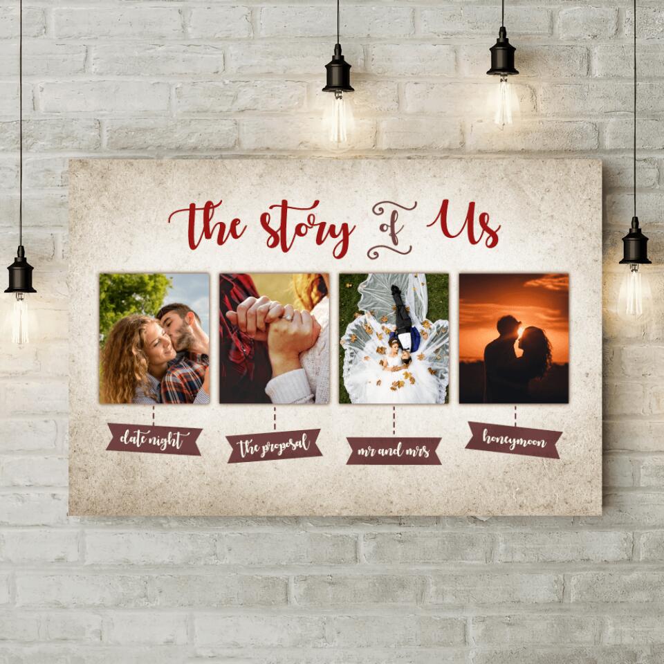 The Story Of Us Custom Canvas Poster Anniversary Gift For Couples