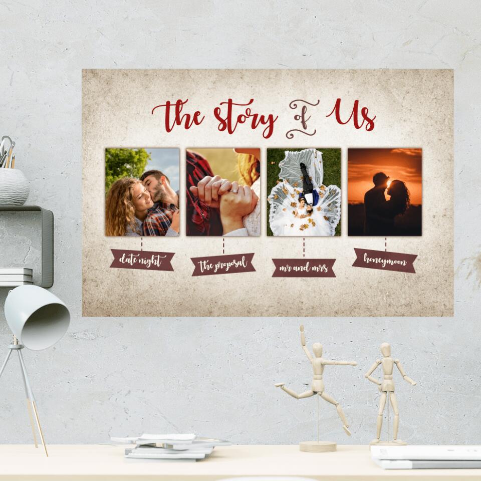 The Story Of Us Custom Canvas Poster Anniversary Gift For Couples