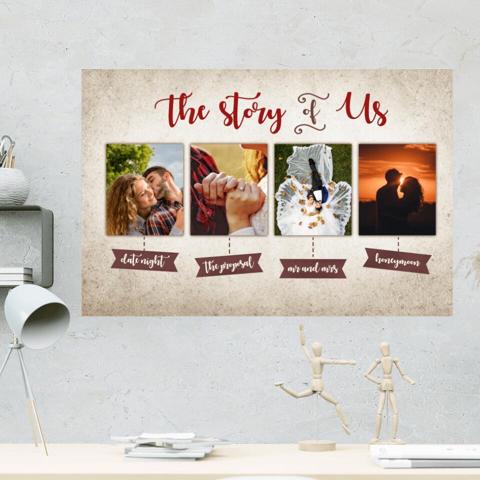 The Story Of Us Custom Canvas Poster Anniversary Gift For Couples