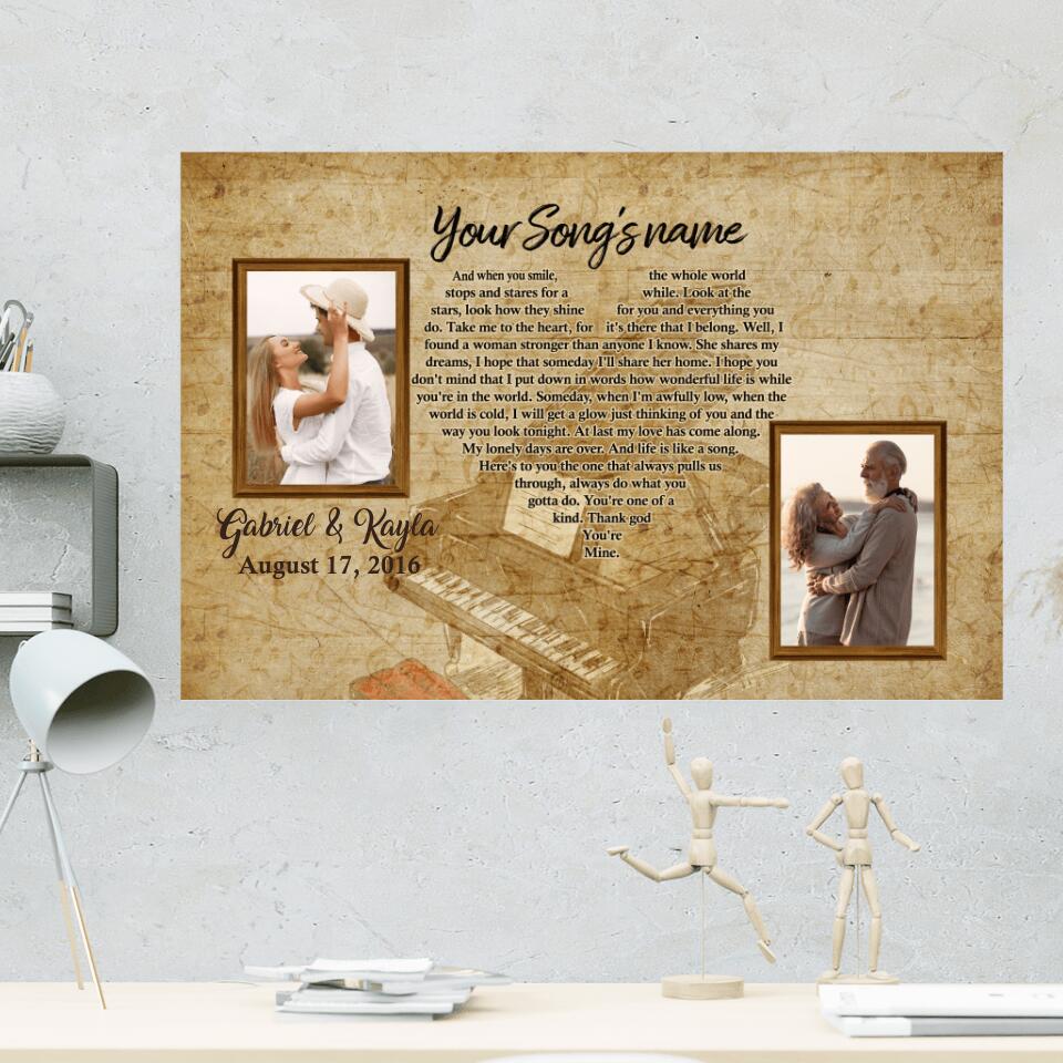 40th Wedding Favorite Song Lyrics Custom Canvas Poster Anniversary Gift For Couples