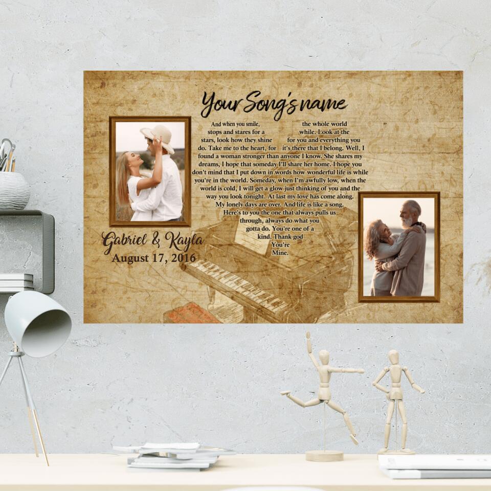 40th Wedding Anniversary Gifts for Husband - Personalized Your Love Song Canvas/Poster 206HNTHCA220