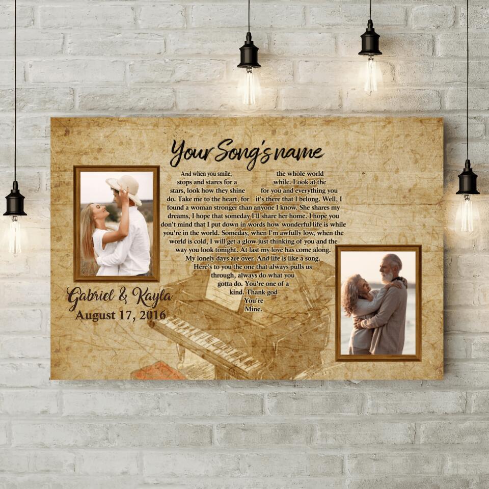 40th Wedding Favorite Song Lyrics Custom Canvas Poster Anniversary Gift For Couples