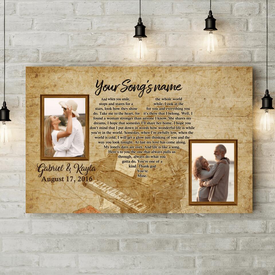 40th Wedding Favorite Song Lyrics Custom Canvas Poster Anniversary Gift For Couples