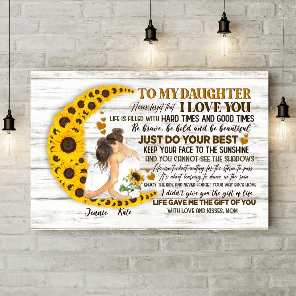 To My Daughter I Love You Custom Canvas Poster Birthday Gift For Daughter