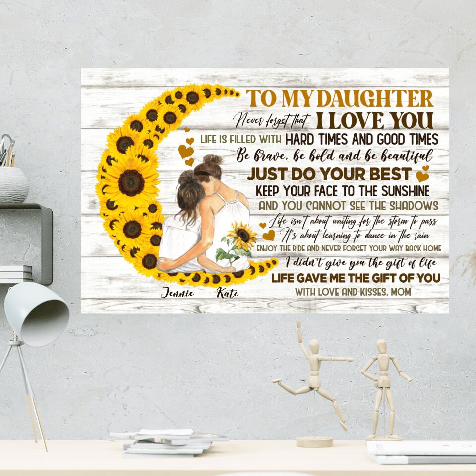 To My Daughter I Love You Personalized Canvas Poster 206HNBNCA216