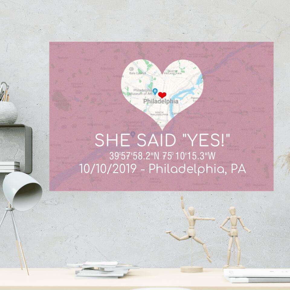 She Said Yes Personalized  Canvas Prints
