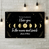 To my Husband, I love you to the moon and back - Personalized Anniversary Gifts for Husband 206HNTHCA225