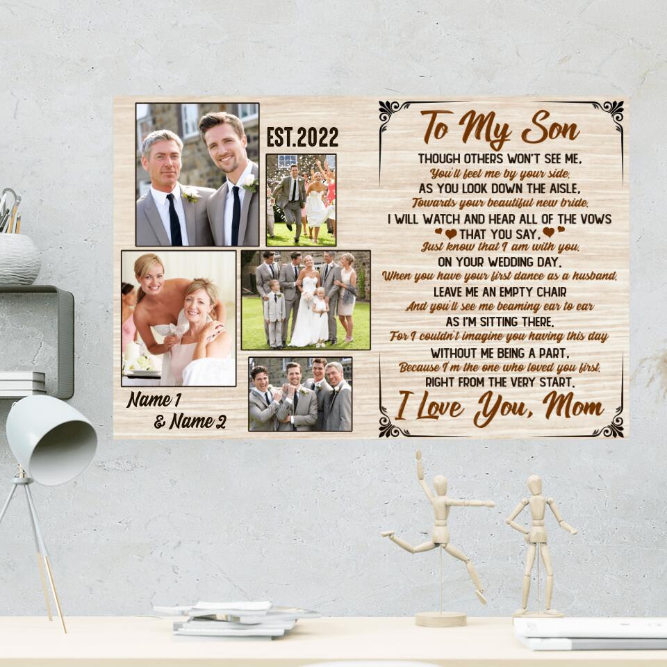 To My Son Wedding Anniversary Gifts for Son Canvas Poster 206HNBNCA187