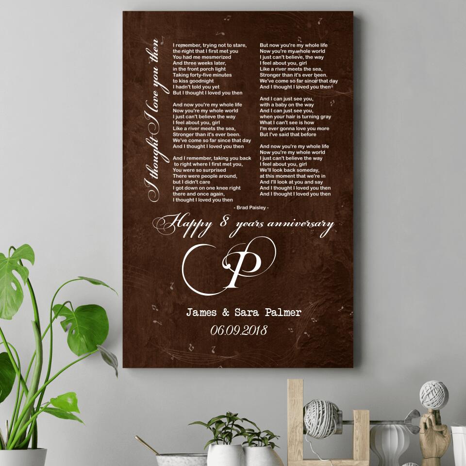 Happy Anniversary I Thought I Love You Then Custom Canvas Poster Anniversary Gift