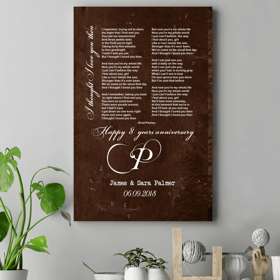 Happy Anniversary I Thought I Love You Then Custom Canvas Poster Anniversary Gift