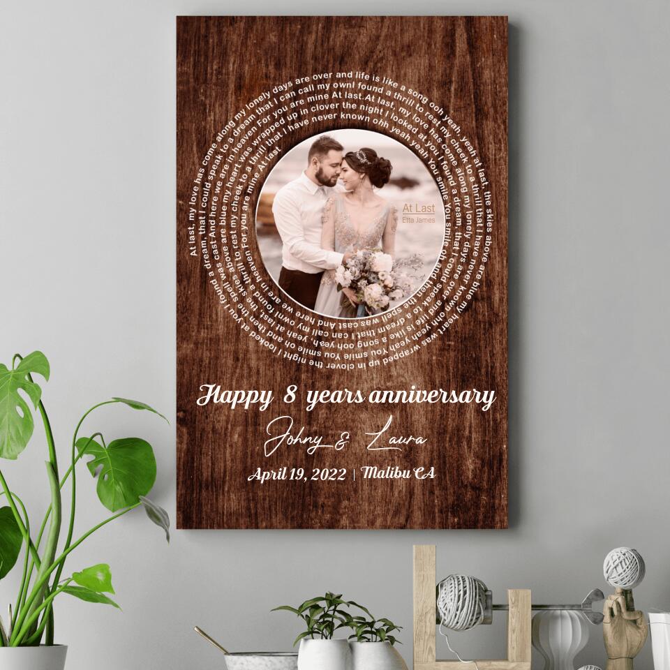 Favorite Song Lyrics Custom Canvas Poster Wedding Anniversary Gift For Couples