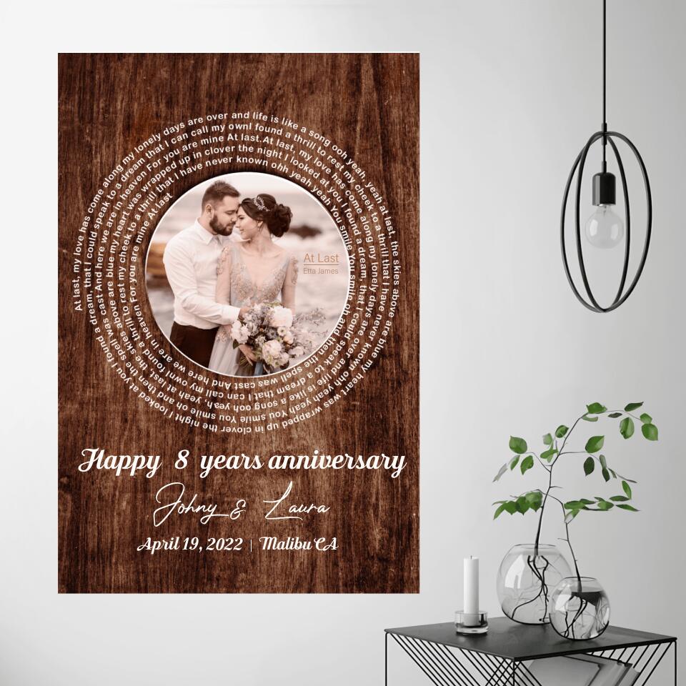 Favorite Song Lyrics Custom Canvas Poster Wedding Anniversary Gift For Couples