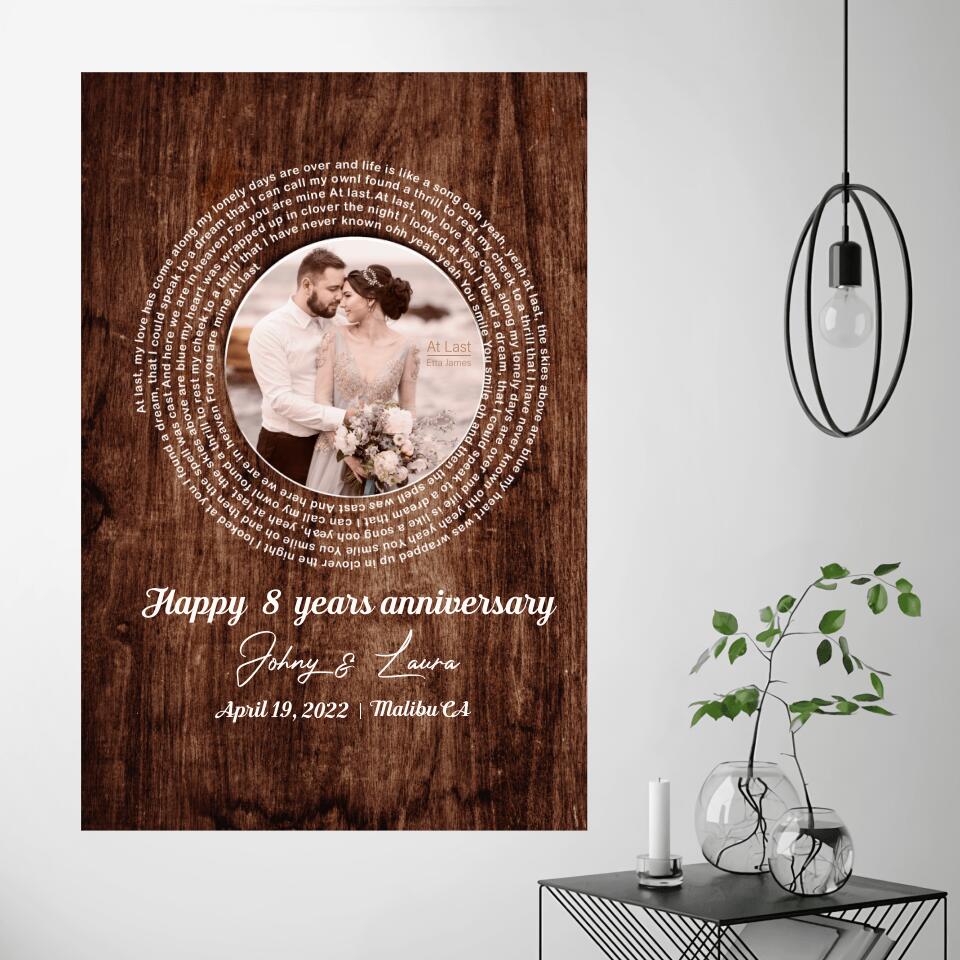 Favorite Song Lyrics Custom Canvas Poster Wedding Anniversary Gift For Couples