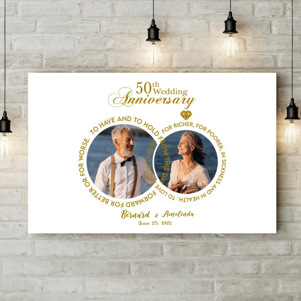 To Love and To Cherish - Personalized Canvas Poster - Wedding Anniversary Gift