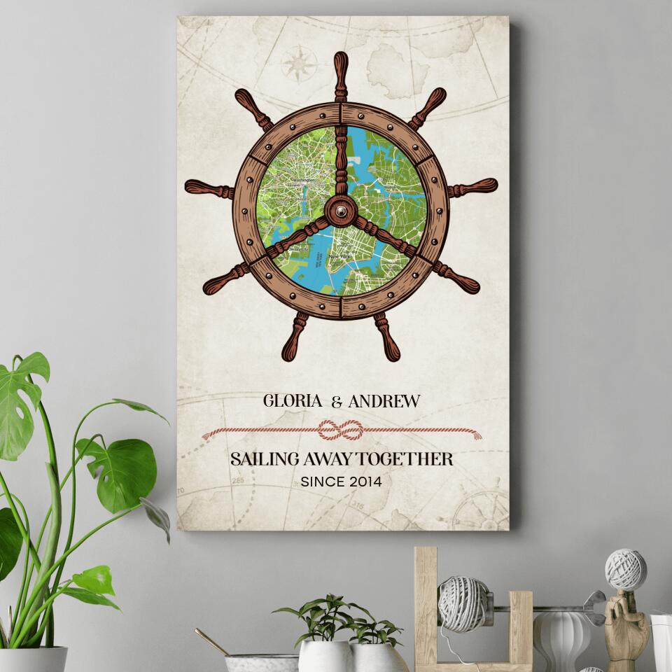Sailing Away Together - Personalized Canvas/Poster
