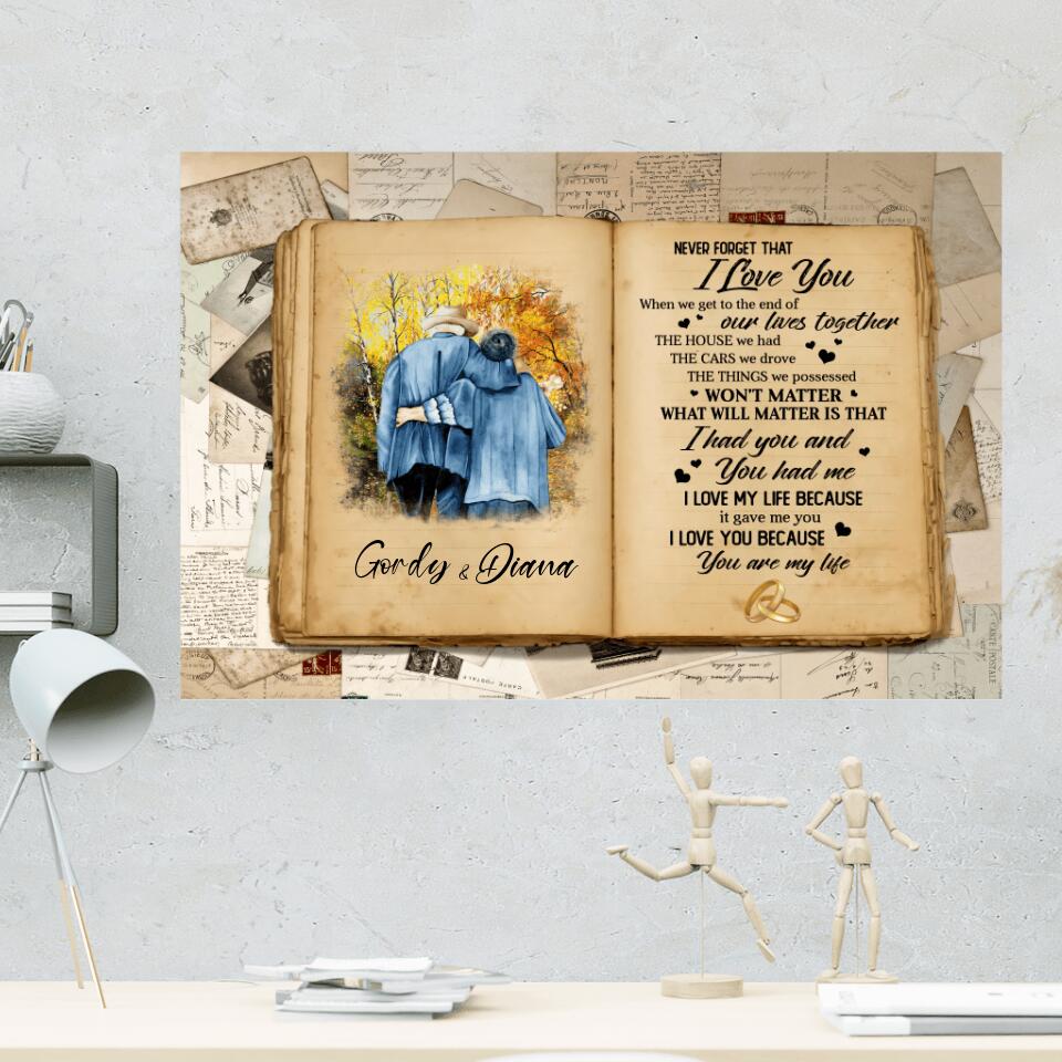 Don't Forget That I Love You Custom Canvas Poster Anniversary Gift For Old Couples
