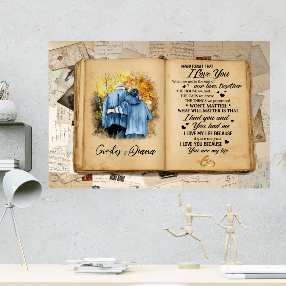 Don't Forget That I Love You Custom Canvas Poster Anniversary Gift For Old Couples