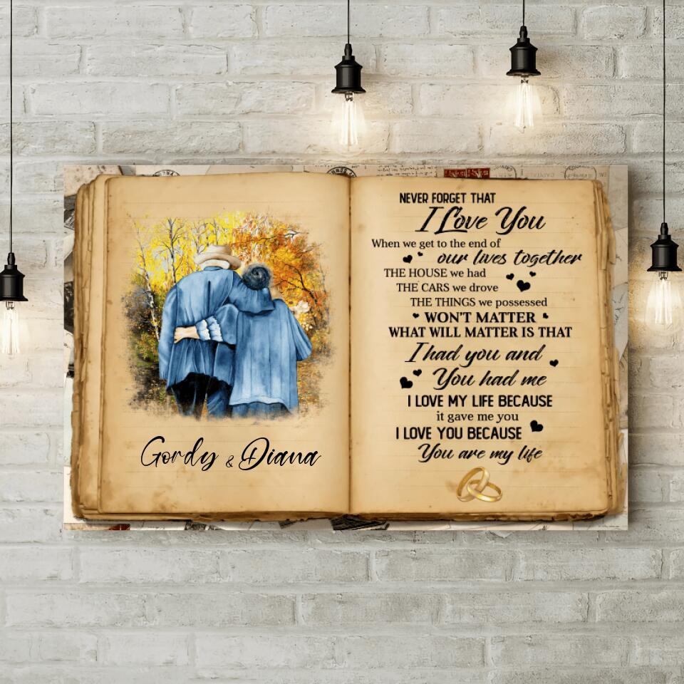 Don't Forget That I Love You Custom Canvas Poster Anniversary Gift For Old Couples