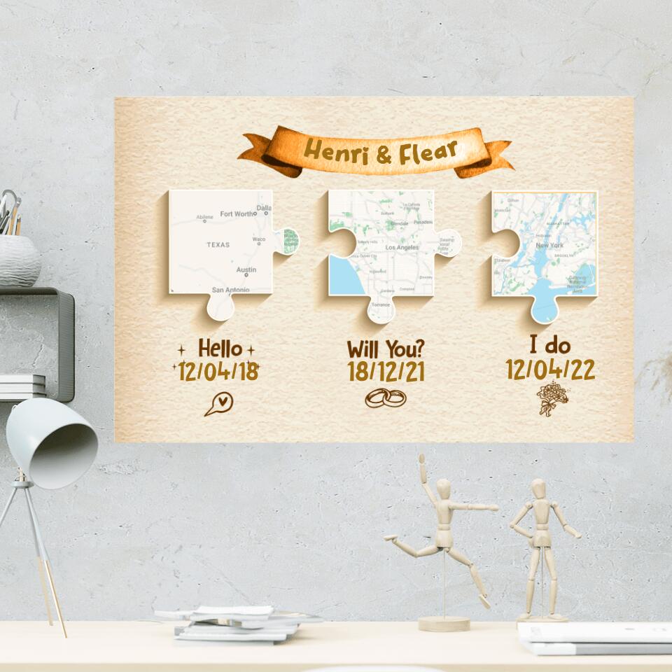 Hello Will You I Do Map Customized Photo With Name Personalized Canvas Prints 206HNTHCA226