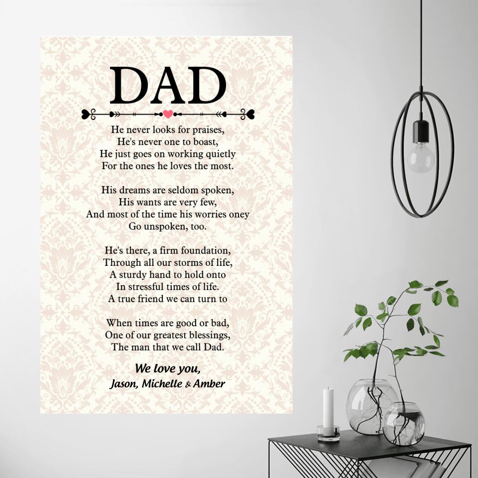 Dad We Love You Personalized Canvas/Poster Gift for Dad 207HNTHCA376