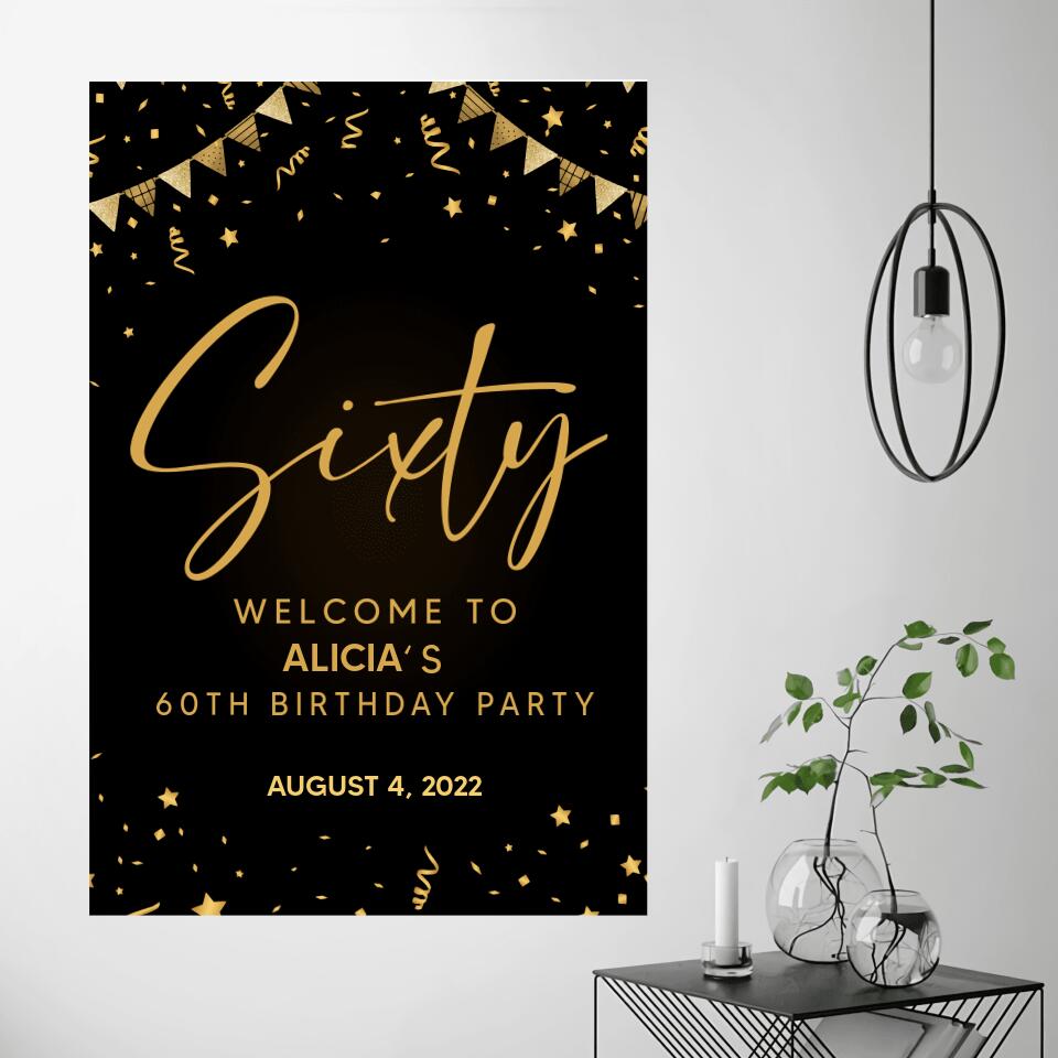 Welcome To The 60th Birthday Party Personalized Canvas/Poster
