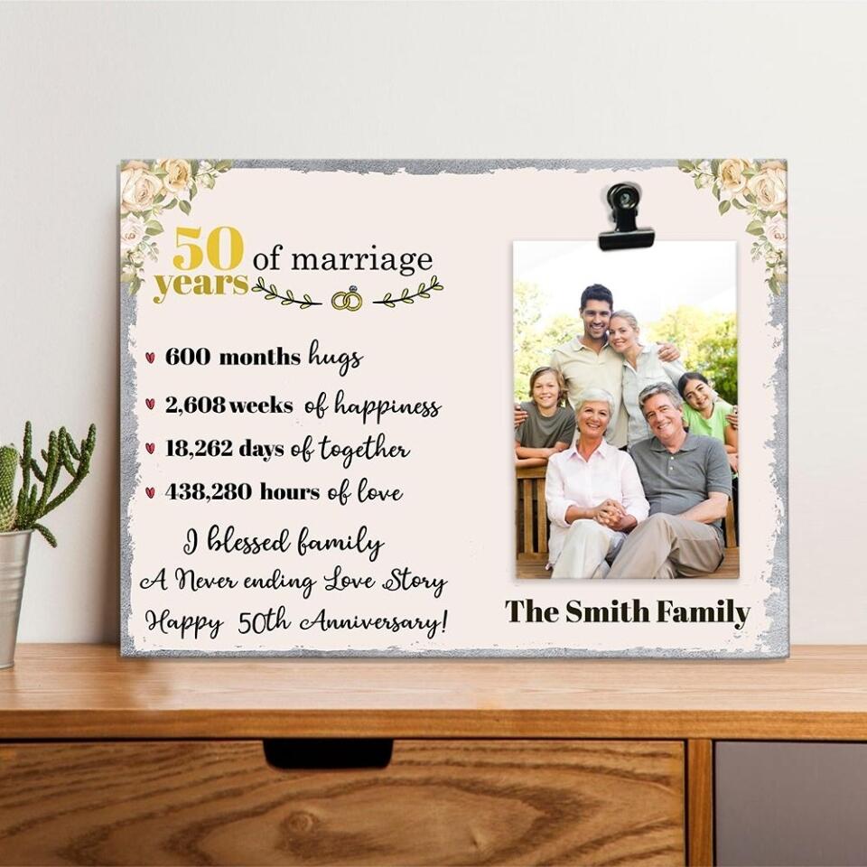 50 Of Marriage Years - Personalized Photo Clip Frame - Best Gifts For Wife - 207HNTHPT489