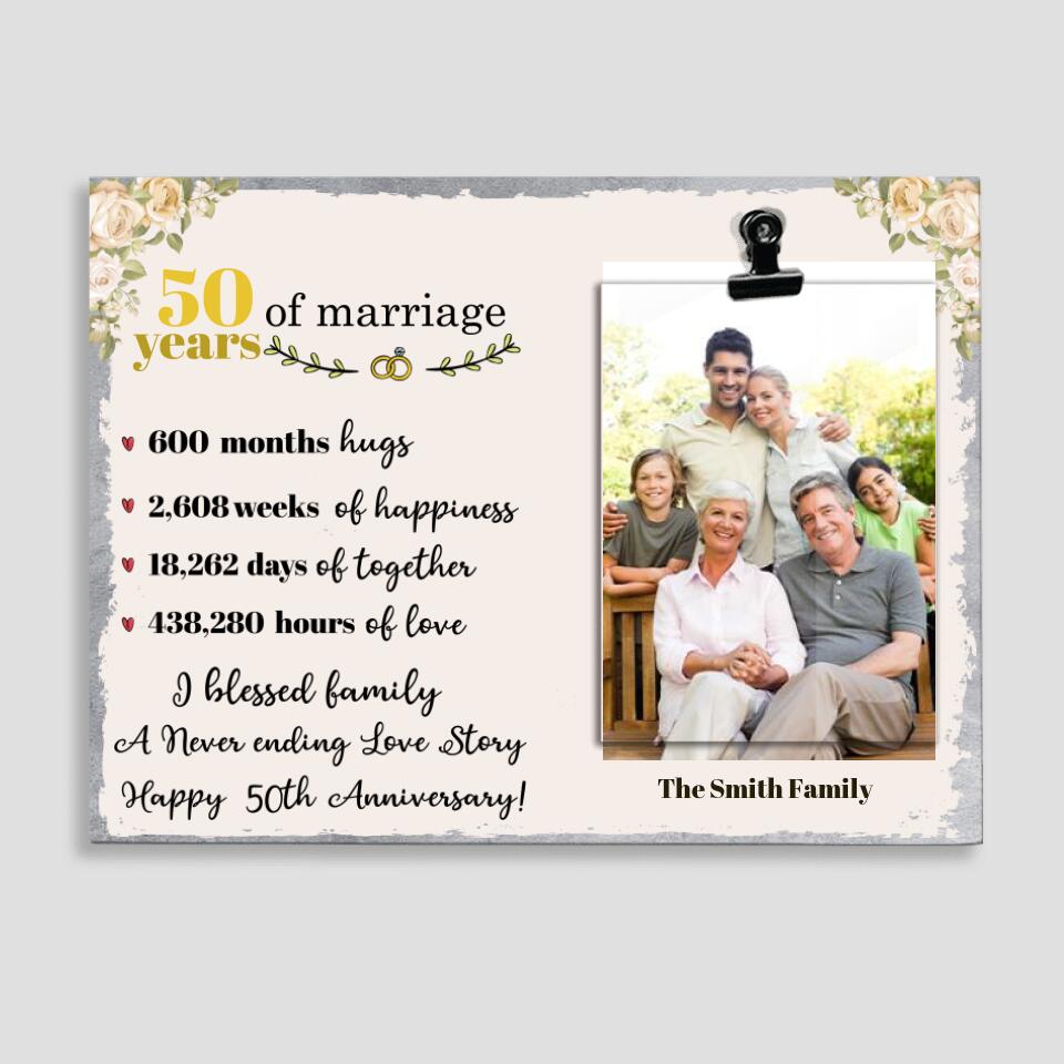 50 Of Marriage Years - Personalized Photo Clip Frame - Best Gifts For Wife - 207HNTHPT489