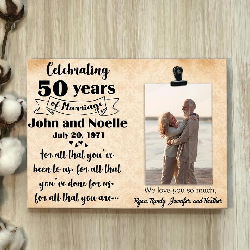 Celebrating 50 Years Of Marriage - Personalized Photo Clip Frame - Best Gifts For Wife - 208IHNTHPT493
