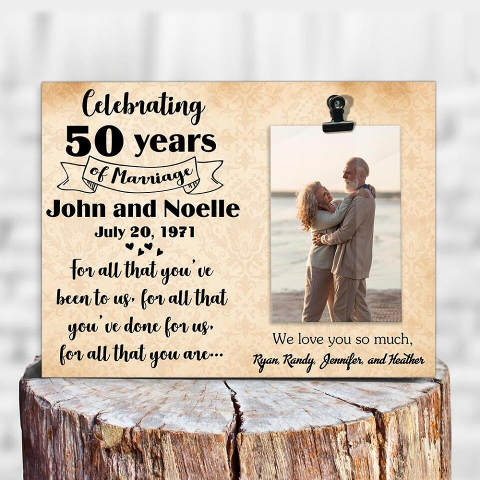 Celebrating 50 Years Of Marriage - Personalized Photo Clip Frame - Best Gifts For Wife - 208IHNTHPT493